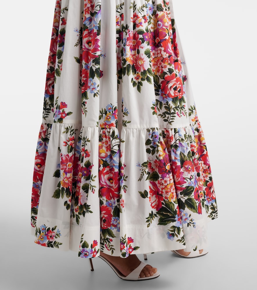 Dolce&Gabbana Floral Cotton Poplin Maxi Skirt
