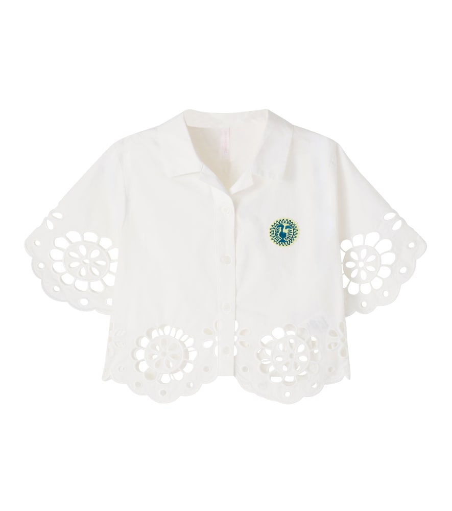 Zimmermann Kids White Awaken Embroidered Scalloped Cotton Shirt Y Size 2 - Mytheresa