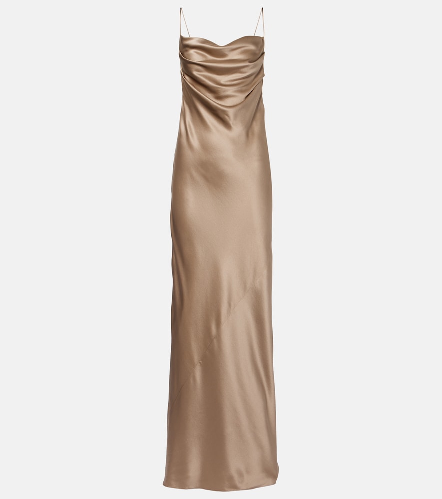 Saint Laurent Draped silk satin gown