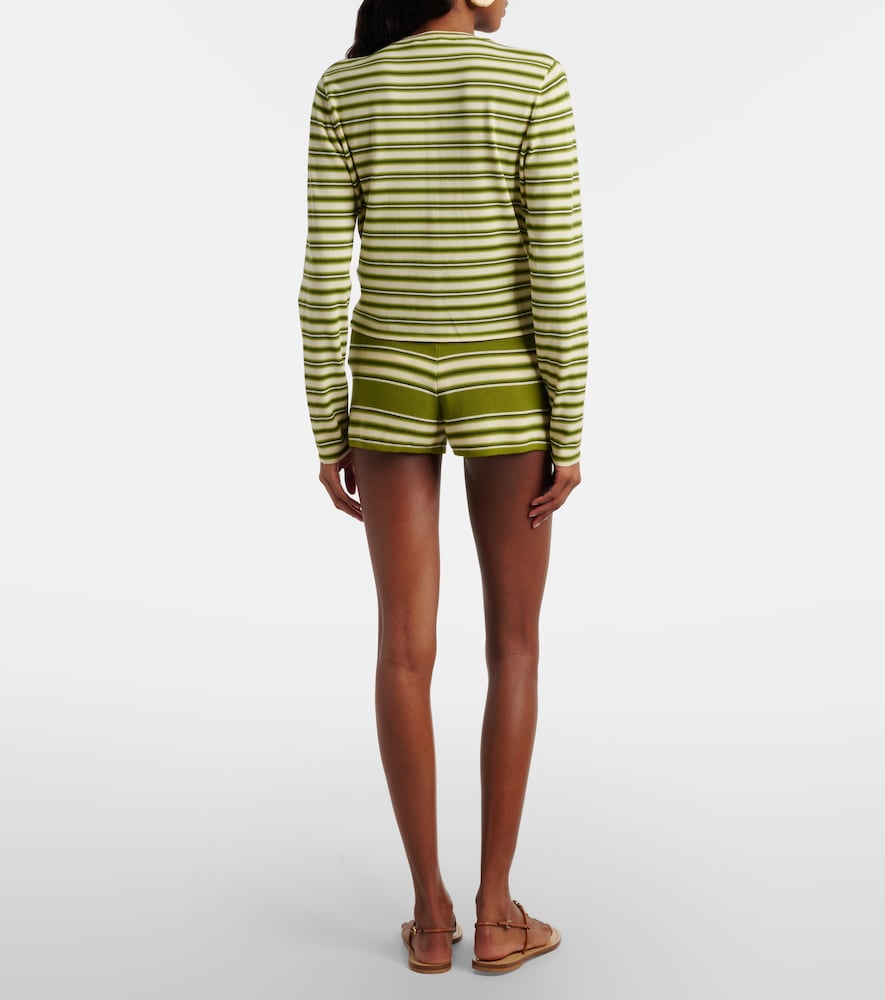 Playa Striped Cotton-Blend Shorts