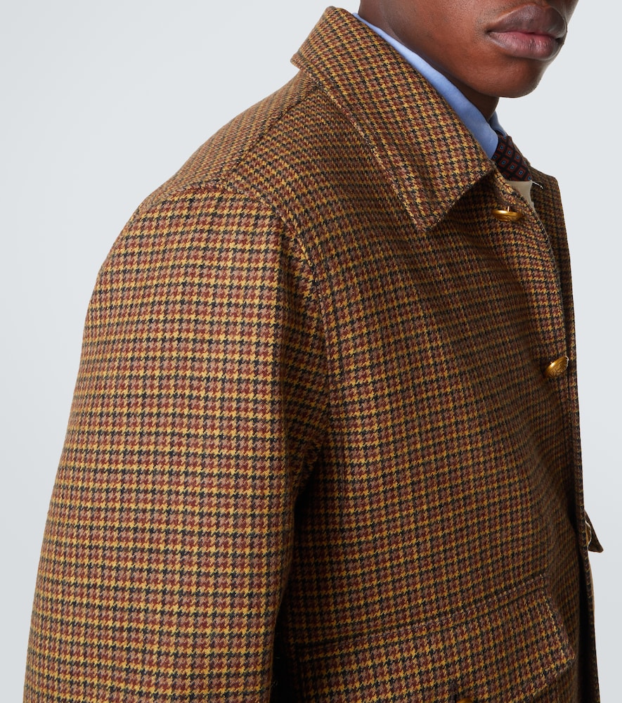 Houndstooth Virgin Wool Bomber Jacket