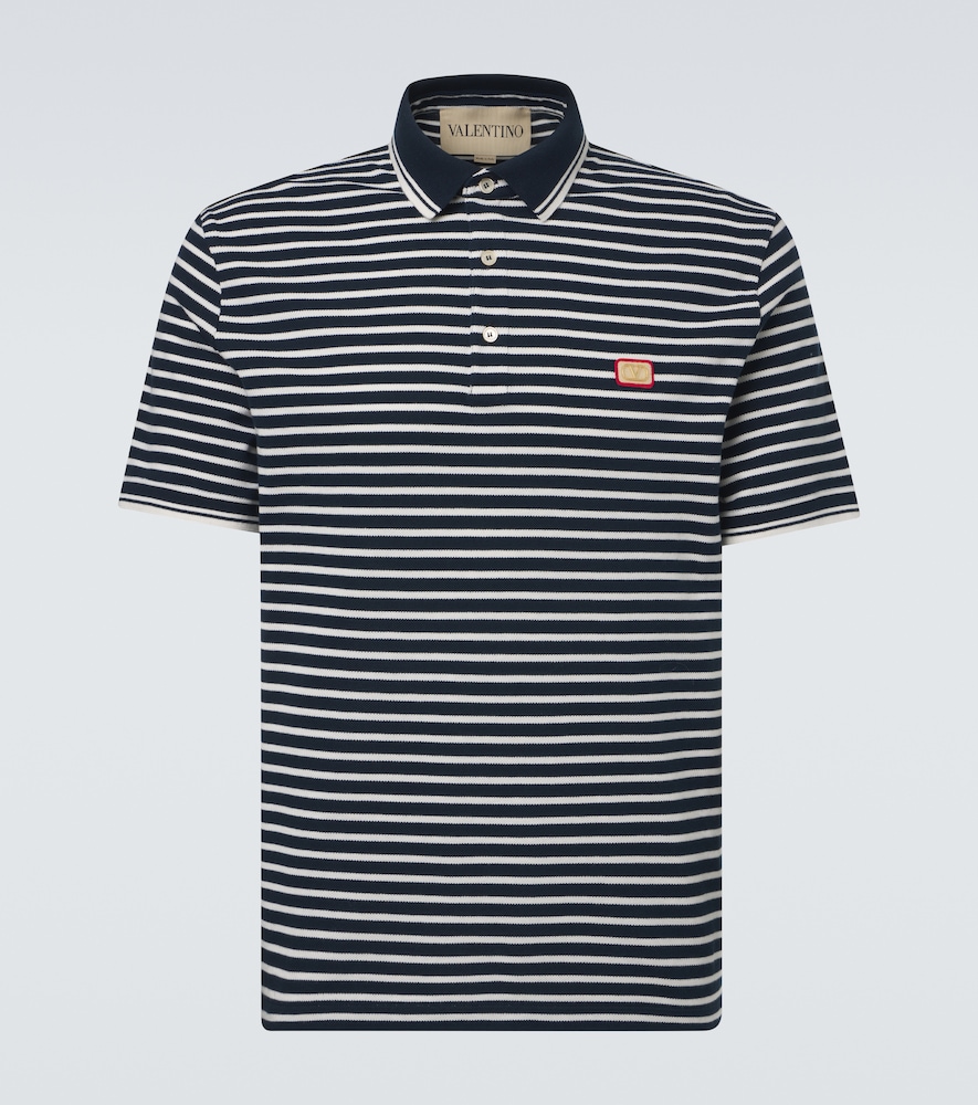 Valentino VLogo striped cotton polo shirt