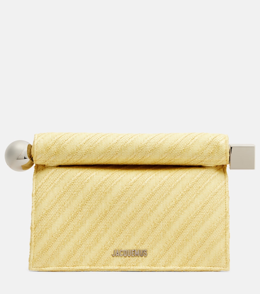 Jacquemus Rond Carré raffia-effect clutch
