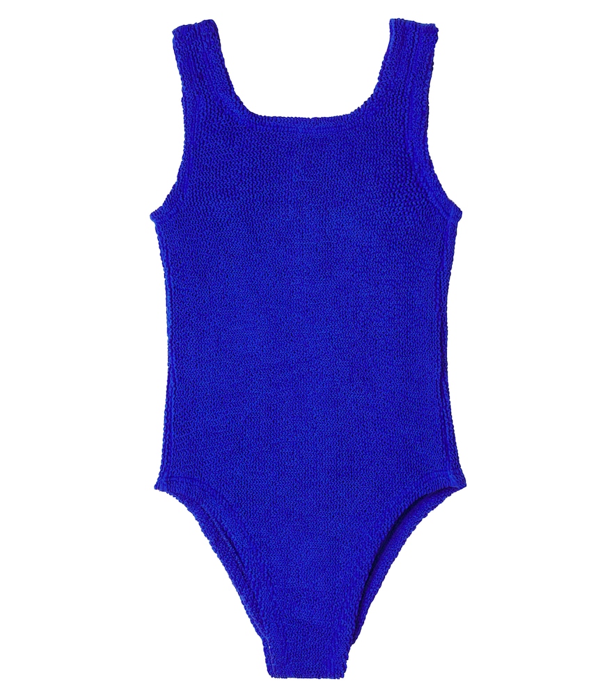 Hunza G Kids Blue Alva Bow-Detail Swimsuit - Mytheresa