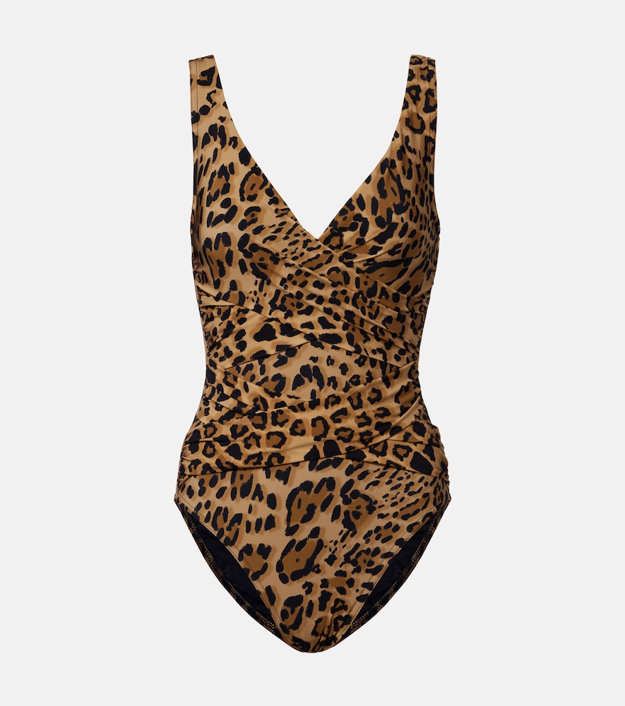 Karla Colletto Leopard-print draped swimsuit