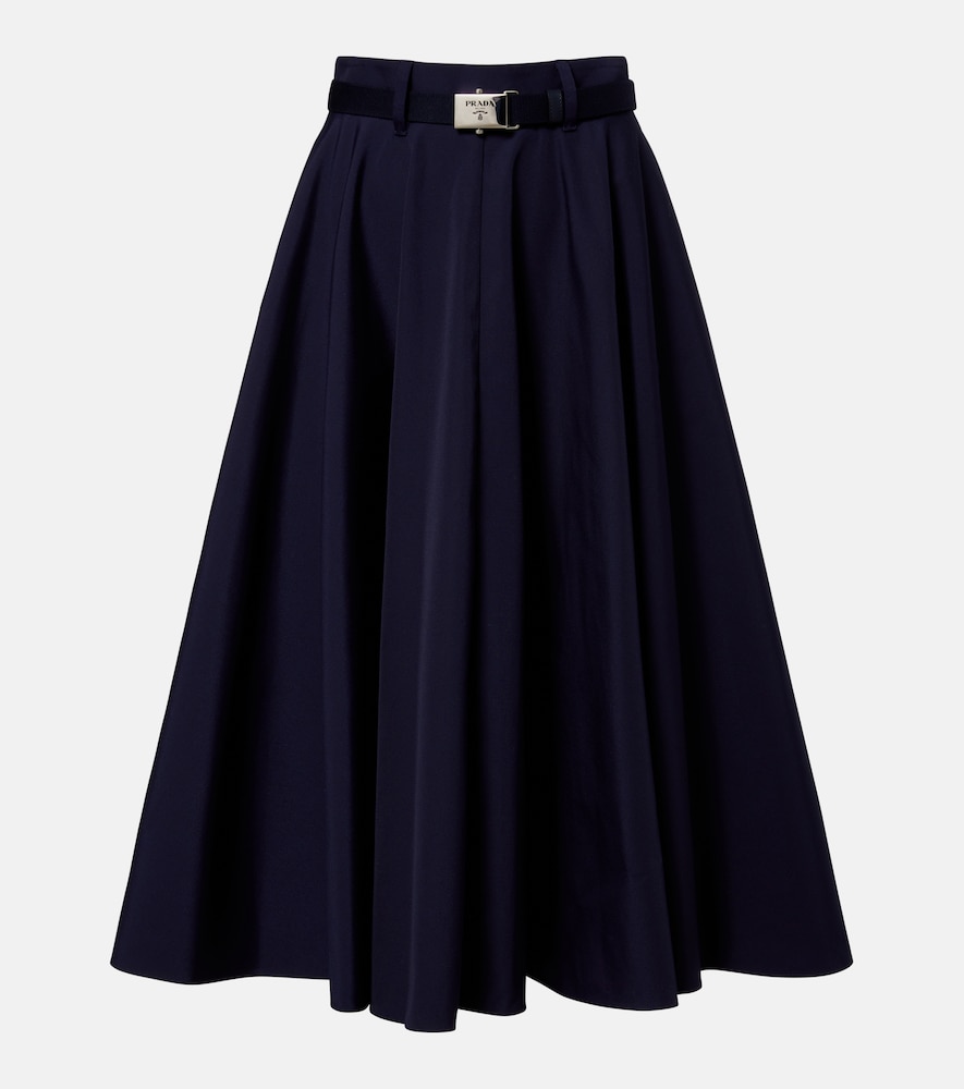 Prada Belted poplin midi skirt