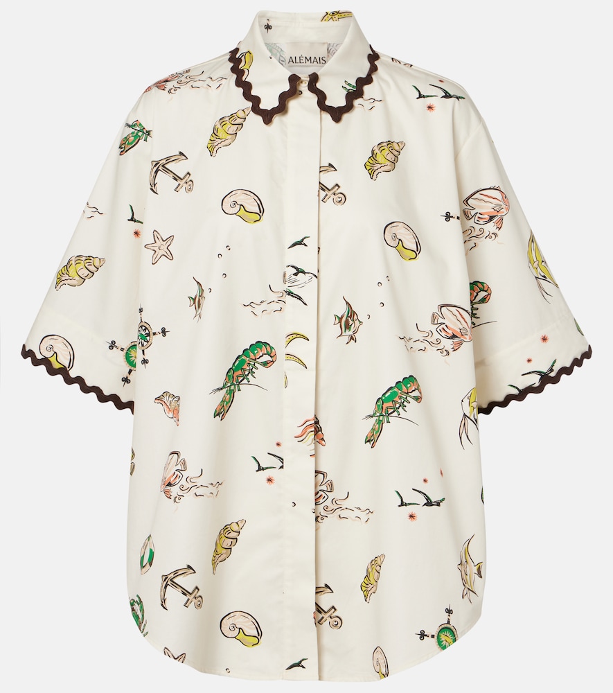 Alemais Alémais Printed oversized cotton shirt