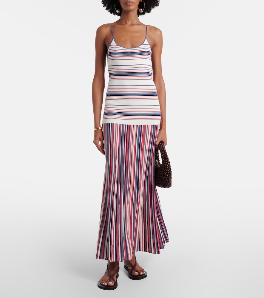 Faithfull Citara striped cotton-blend maxi dress