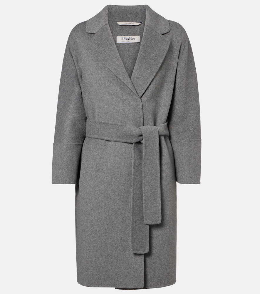 'S Max Mara Women's Grey Virgin Wool Wrap Coat UK Size 18 - Mytheresa
