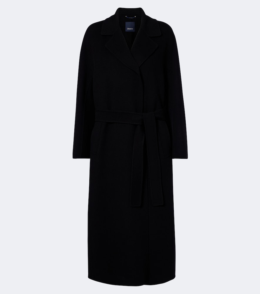 'S Max Mara Women's Black Virgin Wool Wrap Coat UK Size 18 - Mytheresa