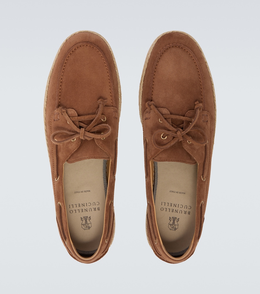  Brunello Cucinelli Brunello Cucinelli Segelschuhe Aus Veloursleder Mit Jute 
