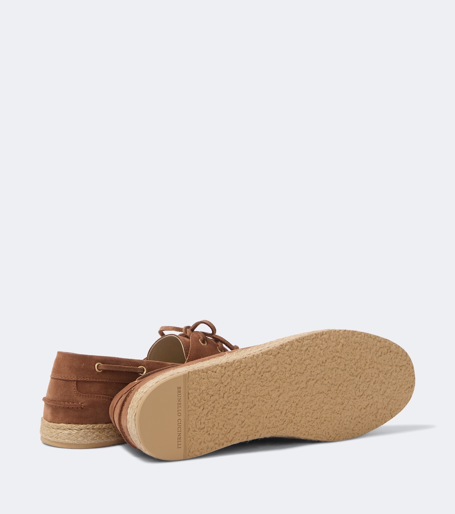  Brunello Cucinelli Brunello Cucinelli Segelschuhe Aus Veloursleder Mit Jute 