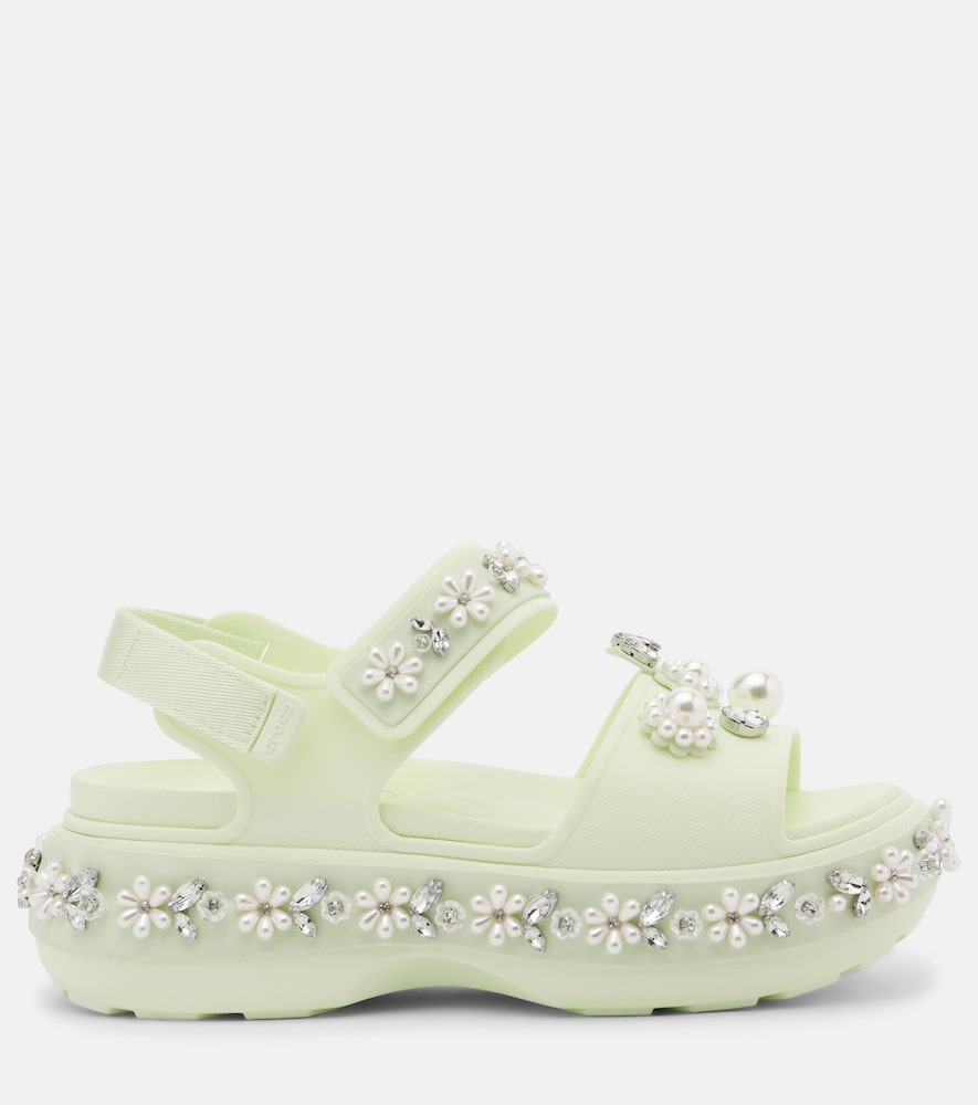 X Crocs Embellished Platform Sandals