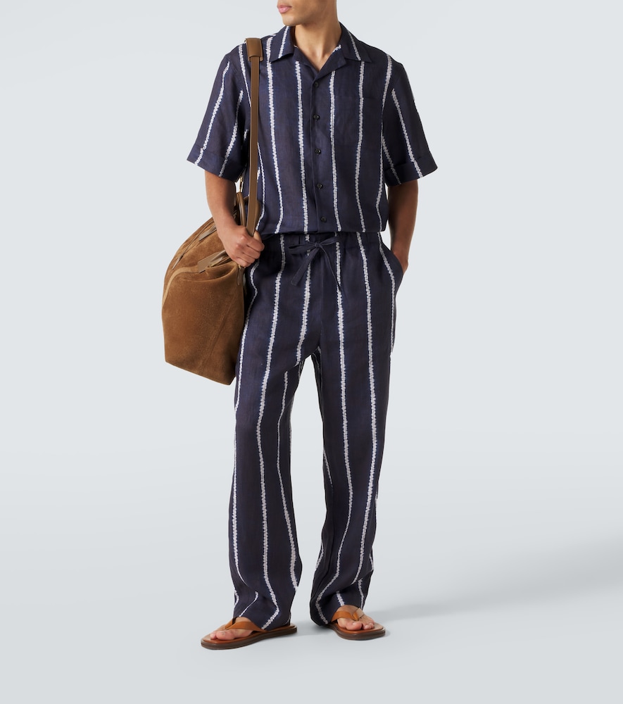  Commas Commas Striped Linen Wide-leg Pants 