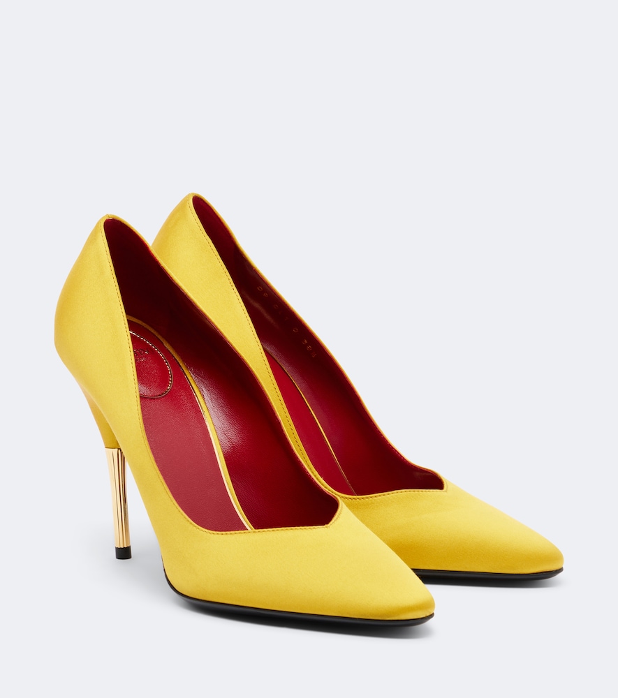 Valentino Garavani Enigme Satin Pumps In Yellow