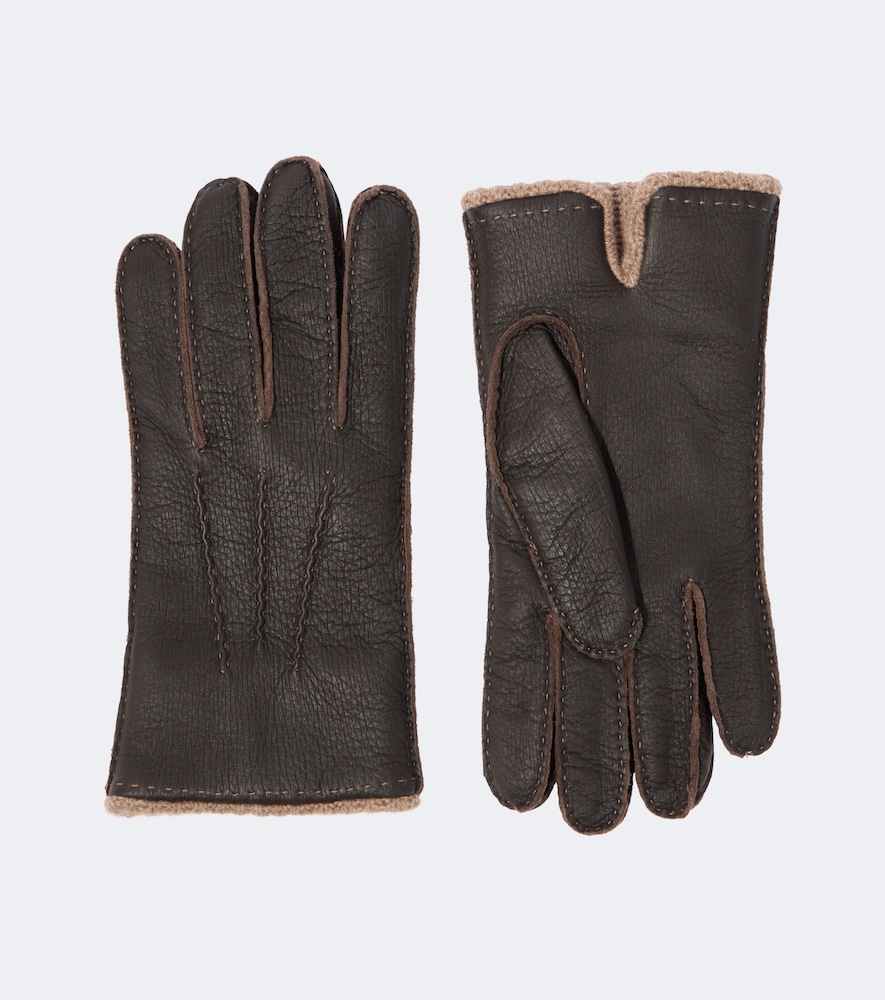 Handschuhe aus Leder und Kaschmir