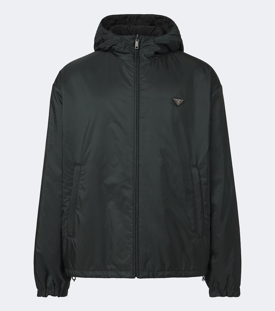 Giacca con cappuccio in Re-Nylon con logo
