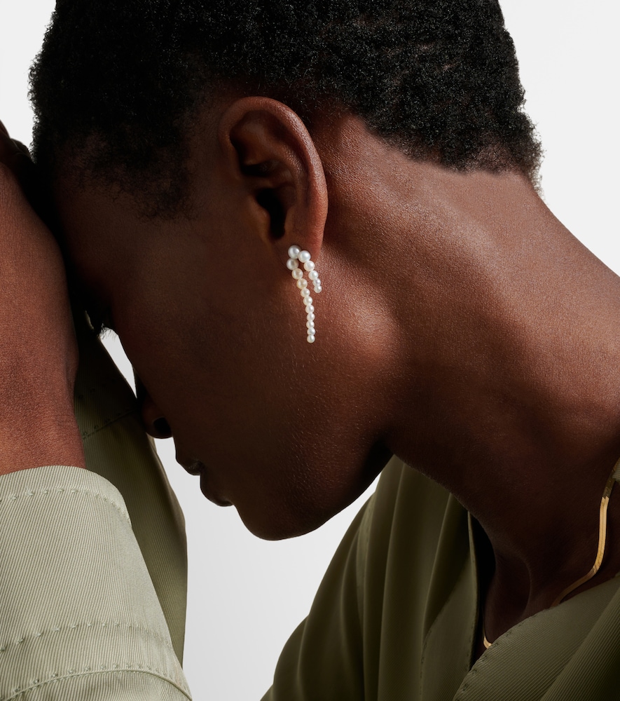 Sophie Bille Brahe Petite Perle Nuit 14Kt gold and pearl earrings
