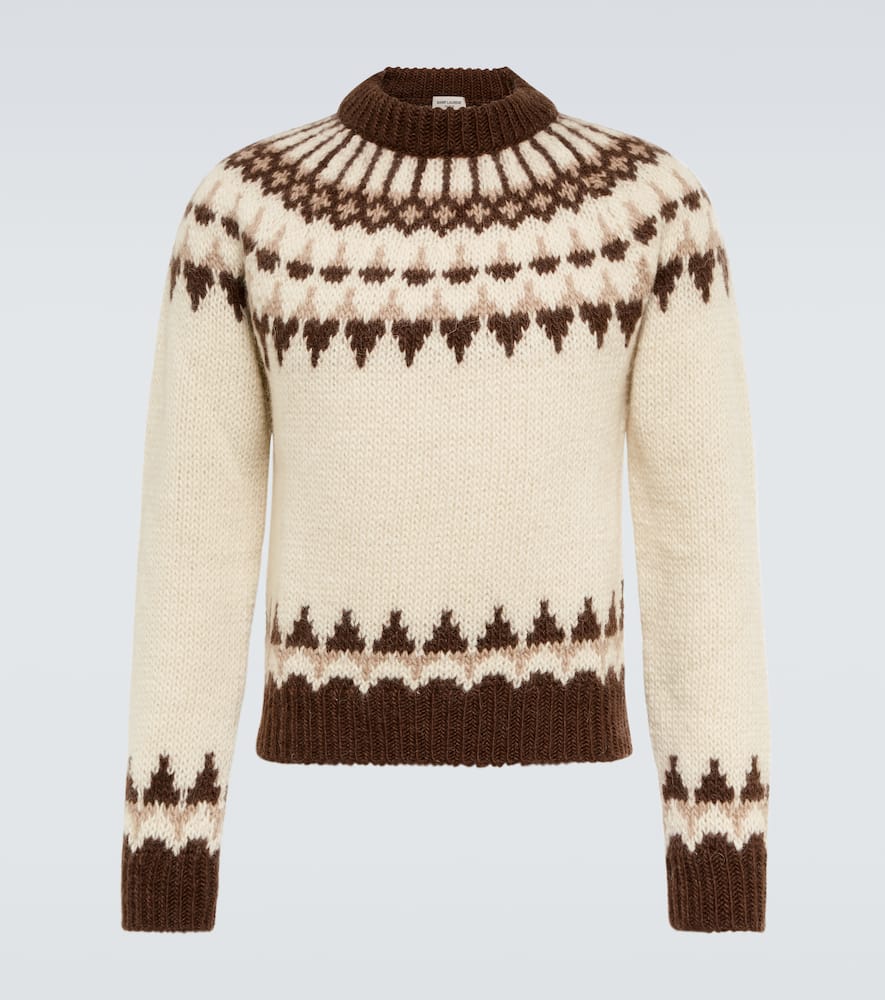 SAINT LAURENT JACQUARD WOOL-BLEND SWEATER