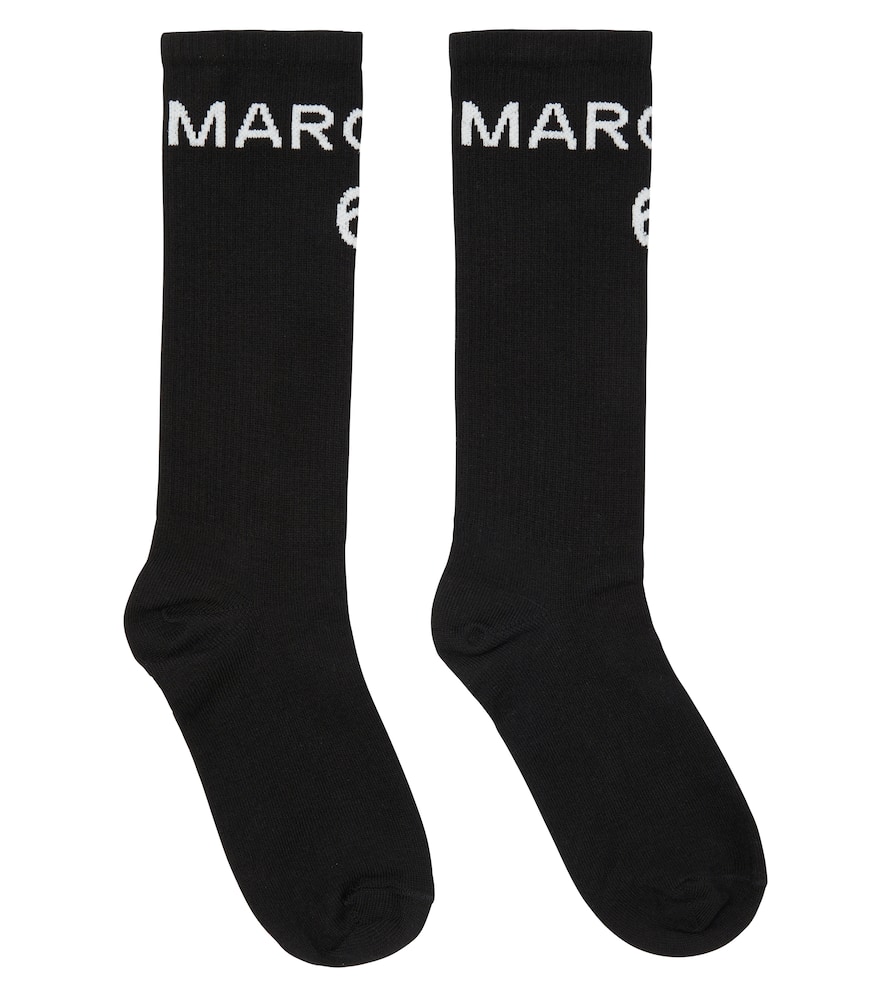 MM6 Maison Margiela Kids Logo ribbed-knit cotton-blend socks