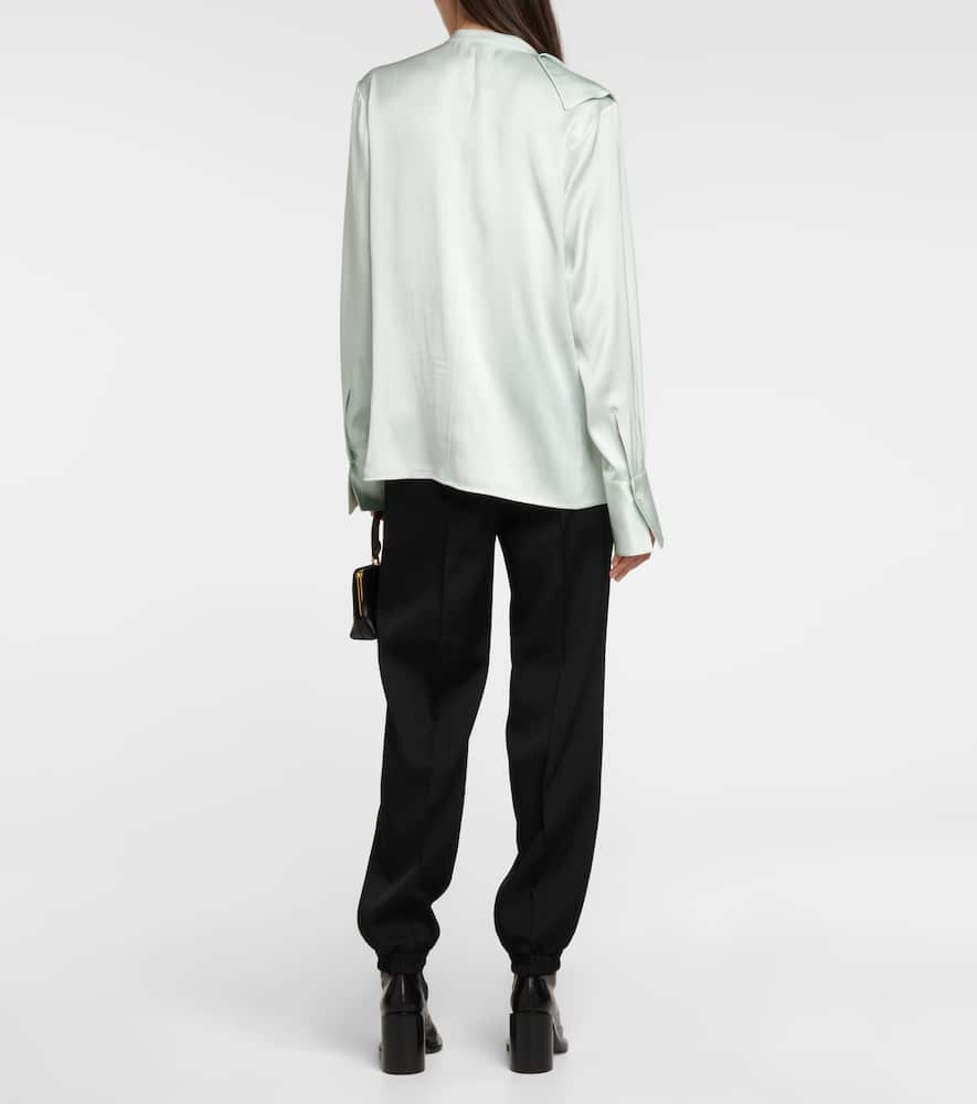 Shop Jil Sander Silk Blouse In Chinablue