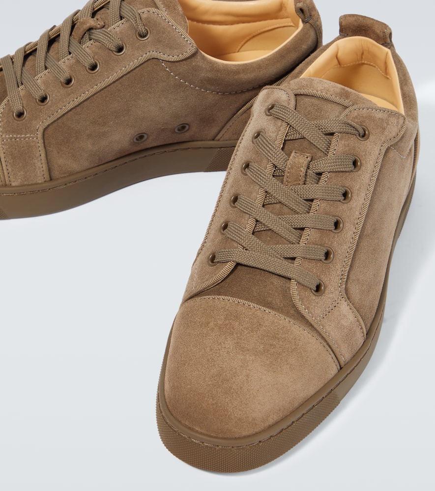 Shop Christian Louboutin Louis Junior Suede Low-top Sneakers In Brown