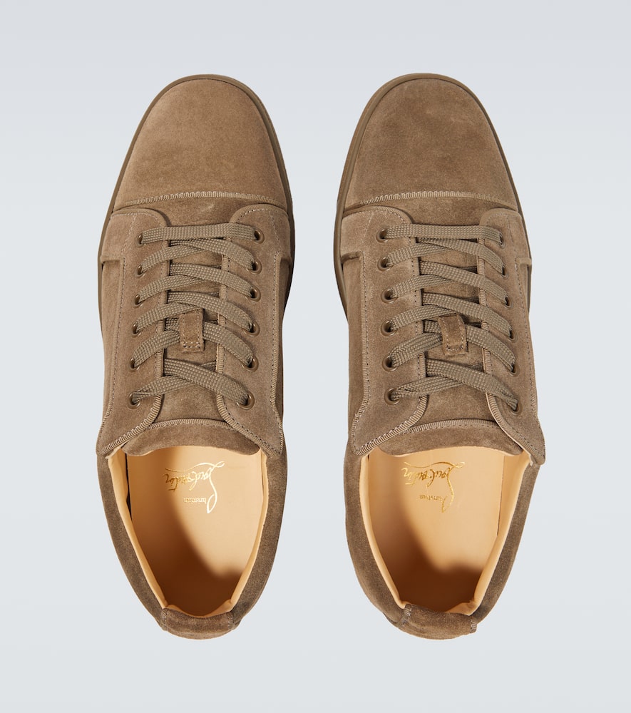 Christian Louboutin Louis Junior Suede Sneaker In Brown