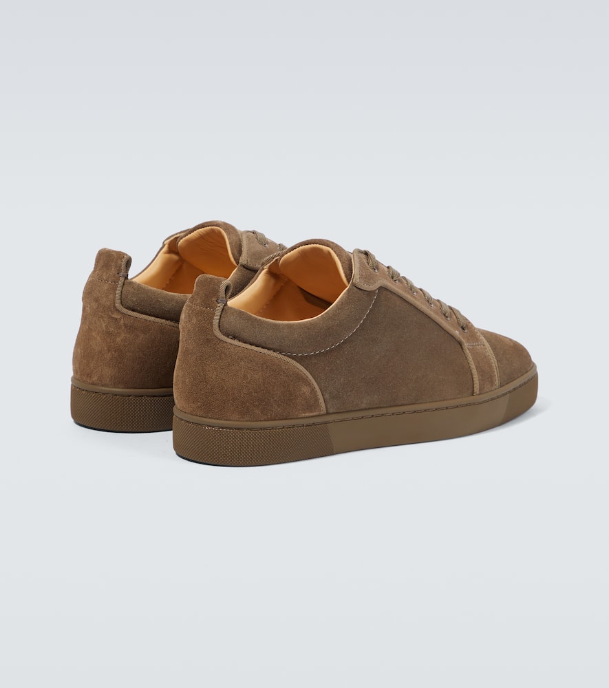 Shop Christian Louboutin Louis Junior Suede Low-top Sneakers In Brown