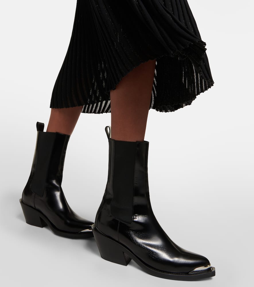 Shop Dorothee Schumacher Leather Chelsea Boots In Black