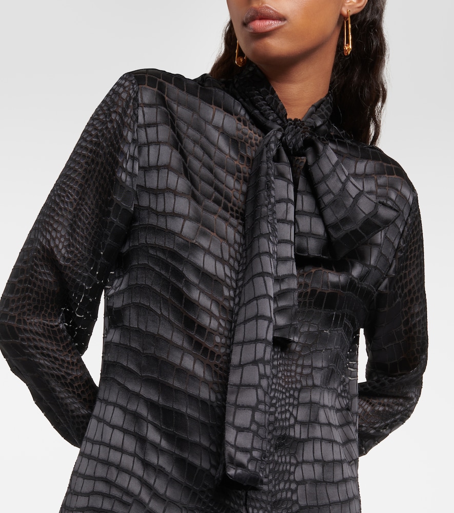  Versace Versace Tie-neck Devore Shirt 