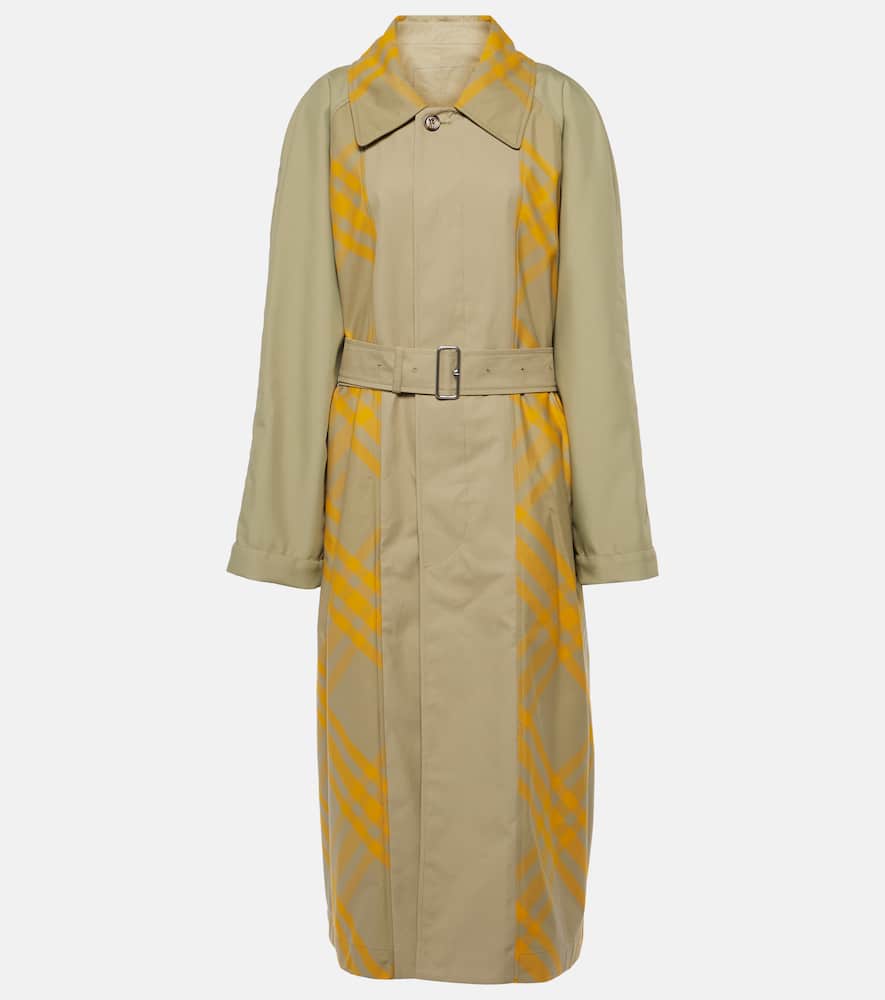 Burberry Long Reversible Bradford Car Coat In Yellow