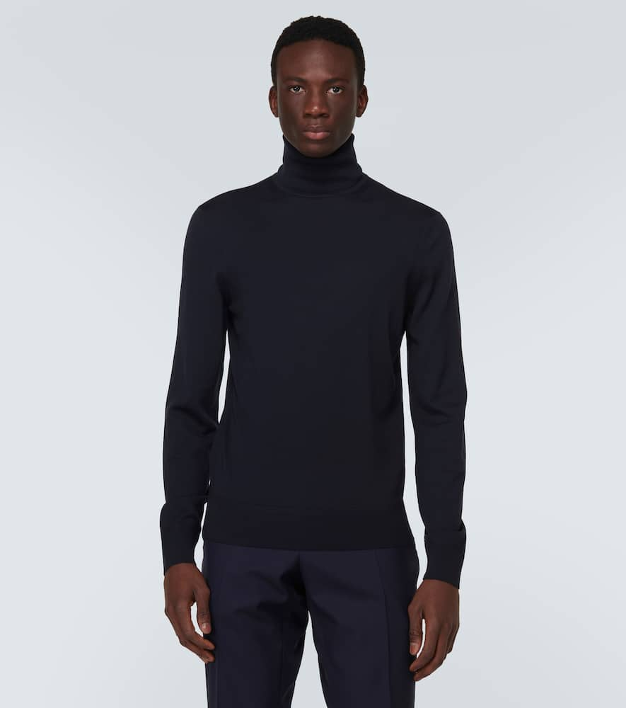 Shop Tom Ford Wool Turtleneck Sweater In Blue