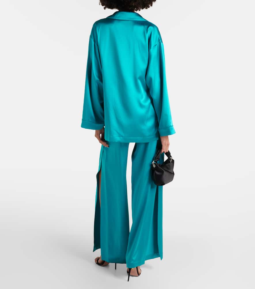 Max Mara Pianoforte Silk Tunic In Blue