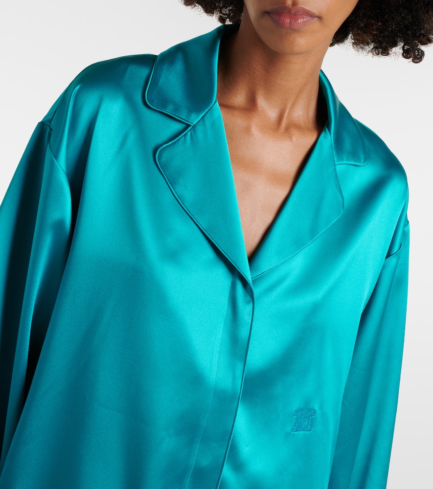Max Mara Pianoforte Silk Tunic In Blue