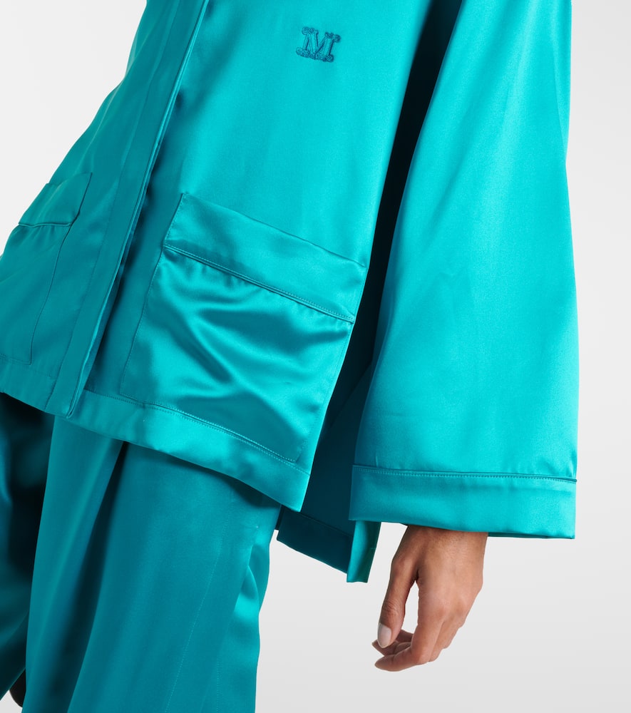 Max Mara Pianoforte Silk Tunic In Blue