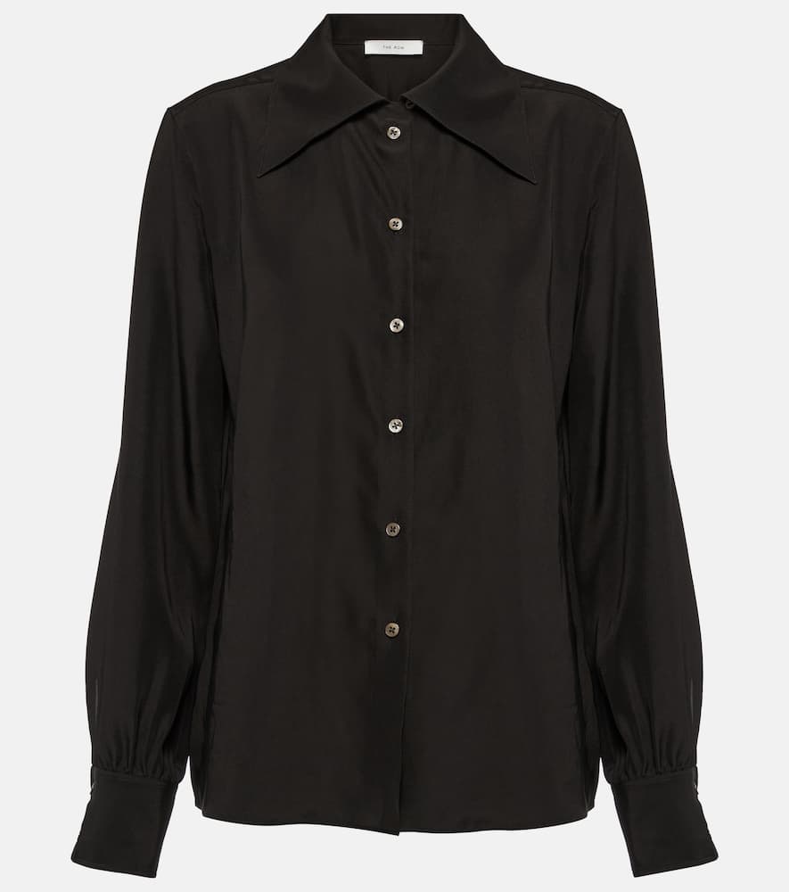 The Row Conan Silk Shirt In Black