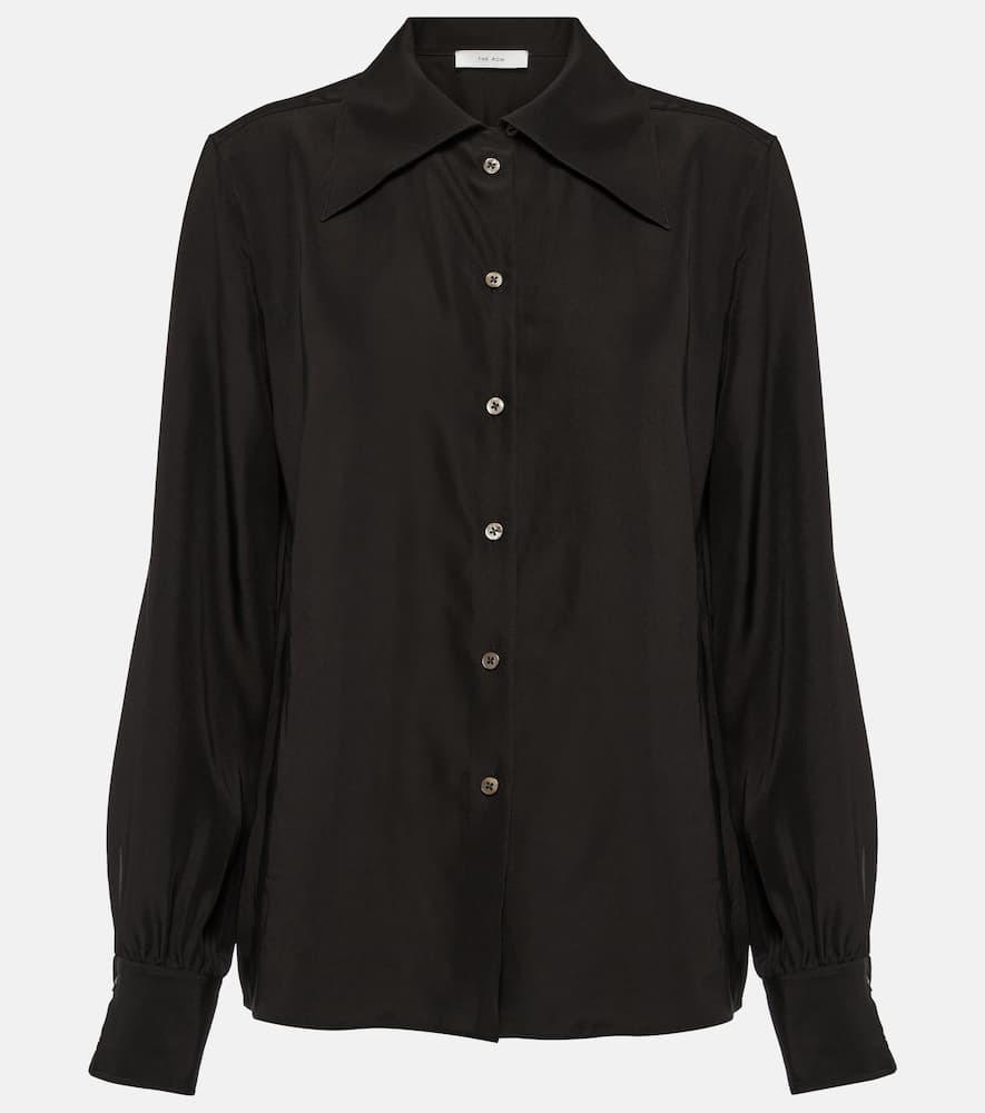 Shop The Row Conan Silk Crêpe De Chine Shirt In Black