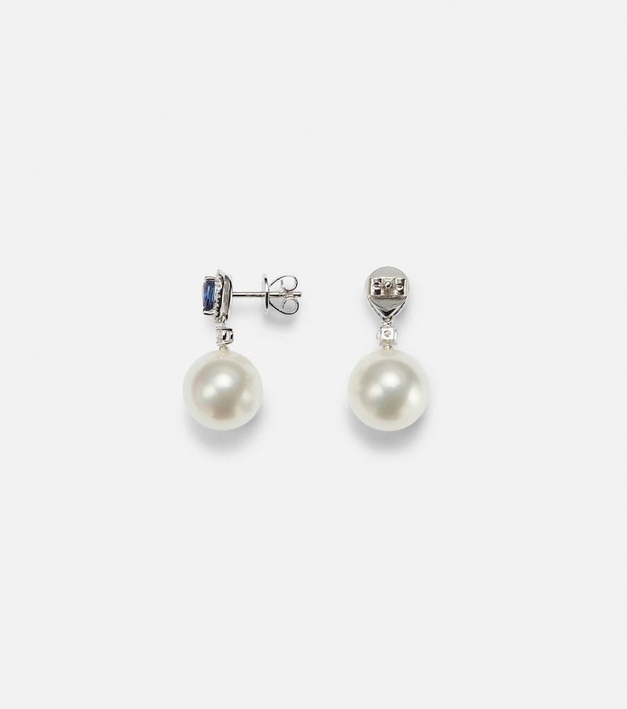  Bucherer Fine Jewellery Bucherer Fine Jewellery Romance 18kt White Gold Earrings With Sapphires, Diamonds, And Pearls 