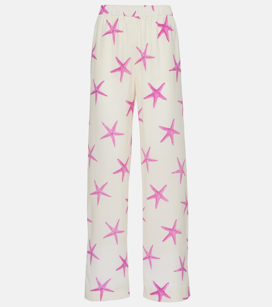 Valentino Pantalon ample taille haute en soie imprim 1330 €