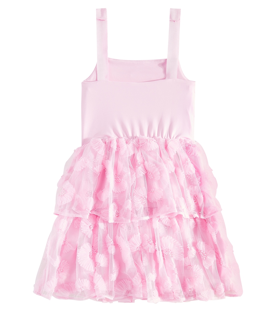  Self-portrait Kids Self-portrait Kids Kleid Aus Jersey Und Tüll 