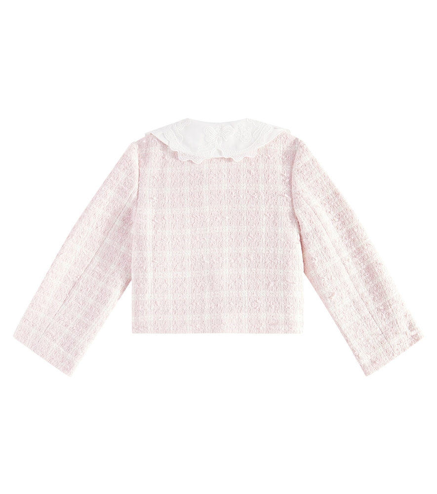  Self-portrait Kids Self-portrait Kids Lace-trimmed Bouclã© Jacket 