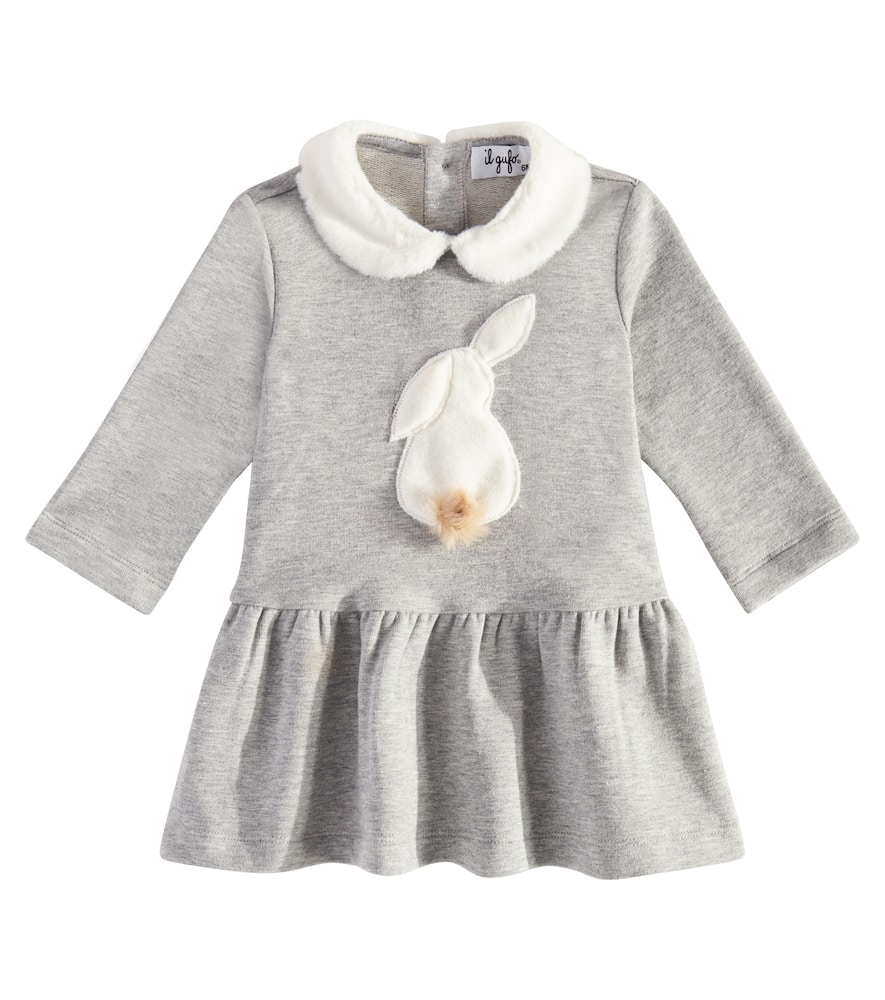 Il Gufo Baby appliqué fleece dress