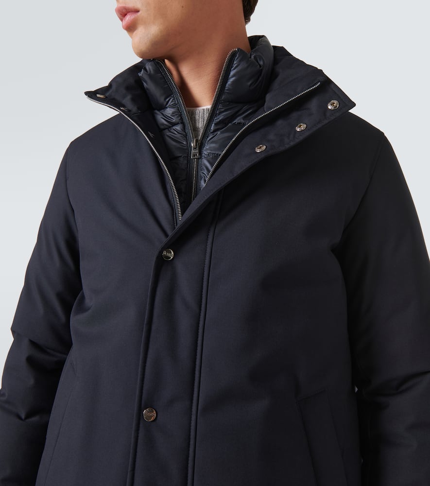 Herno Paneled Down Coat In Blue