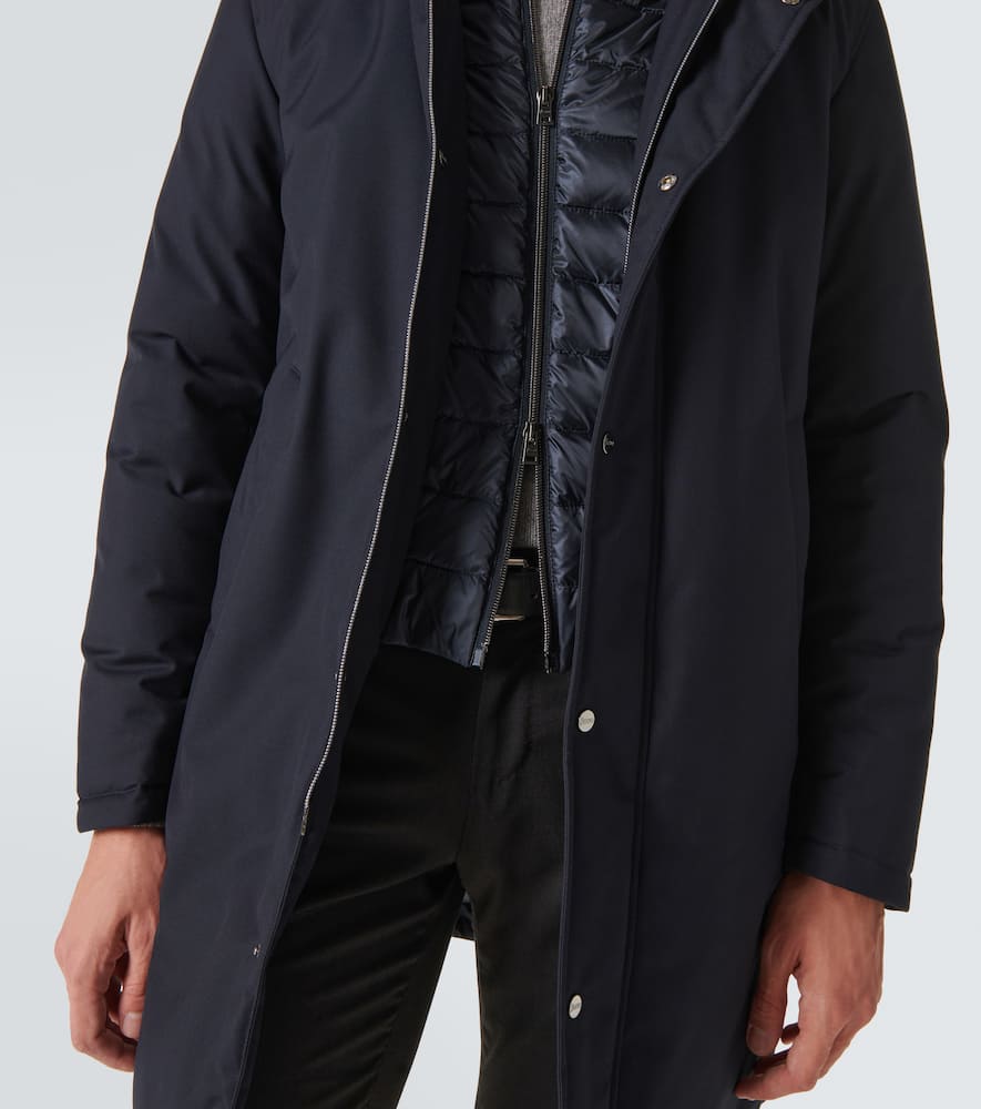 Herno Paneled Down Coat In Blue