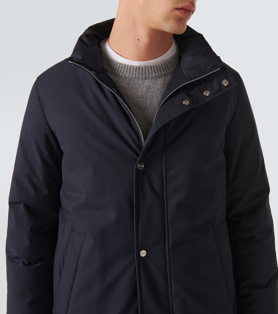 Herno Paneled Down Coat In Blue