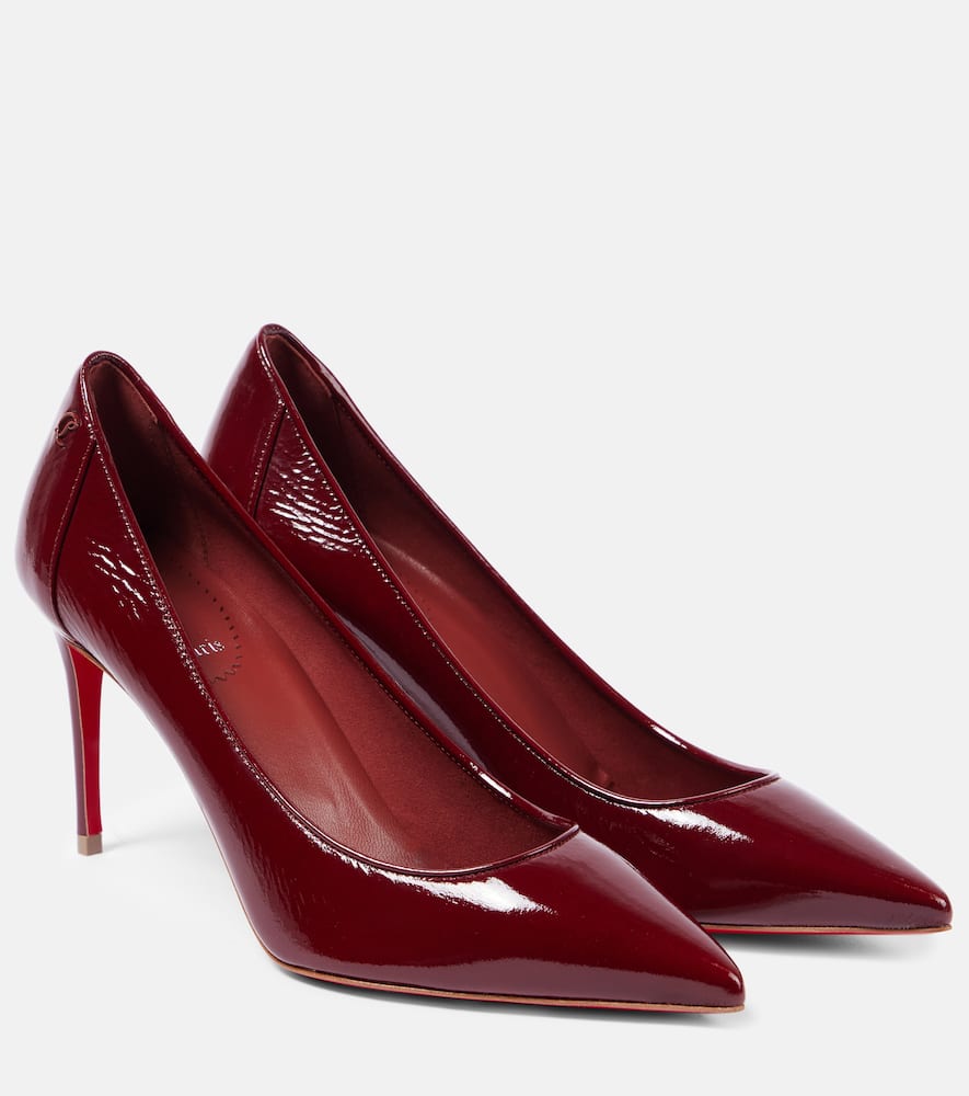 Christian Louboutin Sporty Kate 85 Patent Leather Pumps In Braun