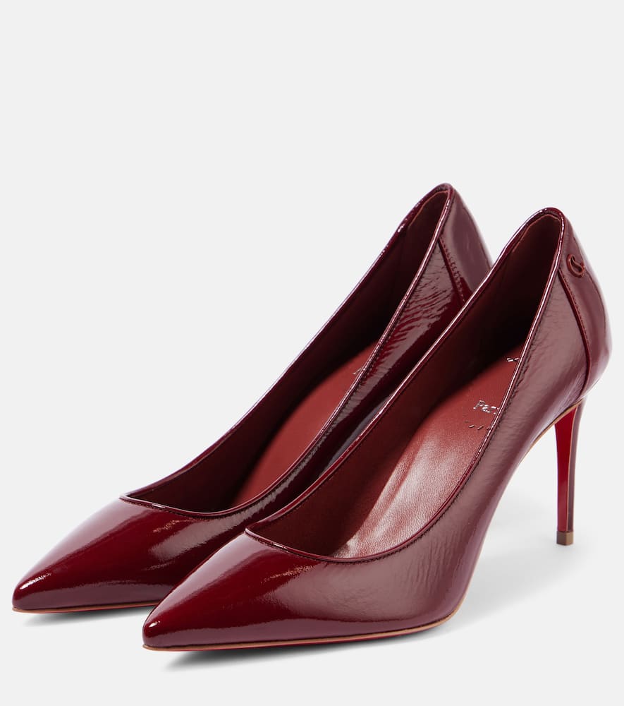 Christian Louboutin Sporty Kate 85 Patent Leather Pumps In Braun
