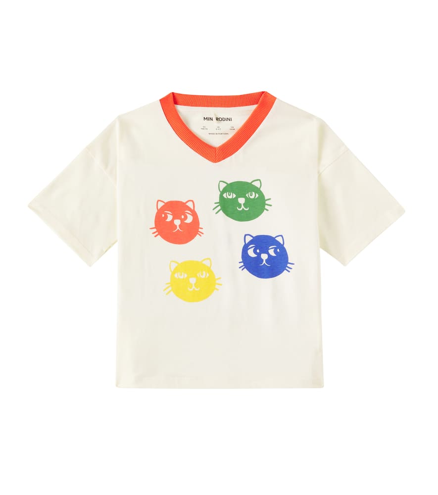 Shop Mini Rodini Printed Cotton Jersey T-shirt In Offwhite