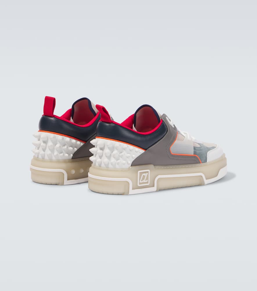 Christian Louboutin Panelled Sneakers With Spiked Heel Detail In Neutral