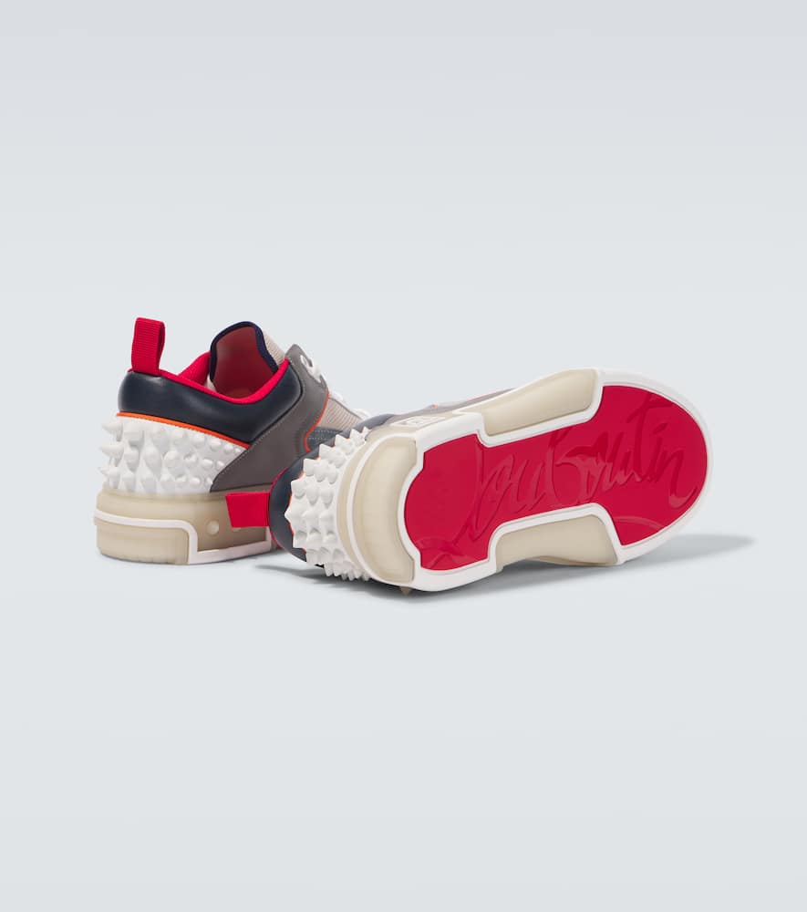 Christian Louboutin Panelled Sneakers With Spiked Heel Detail In Neutral